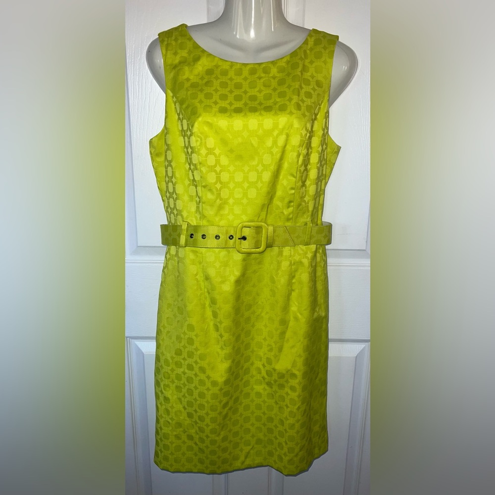 NWT Women’s Banana Republic Size 8 Lime Green Sleeveless Dress With Belt